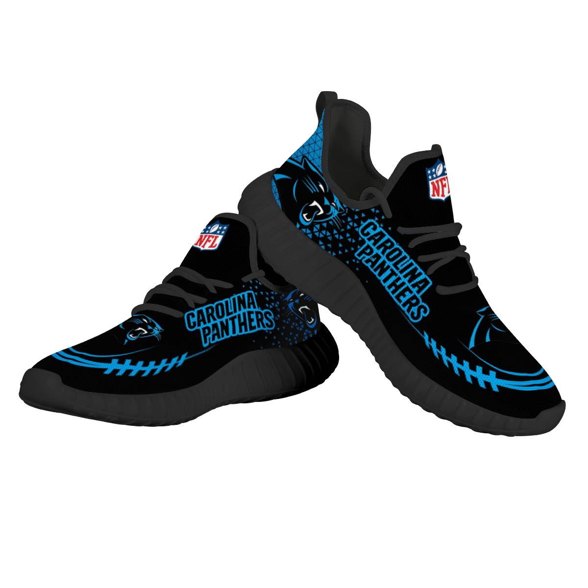 Men's NFL Carolina Panthers Mesh Knit Sneakers/Shoes 002